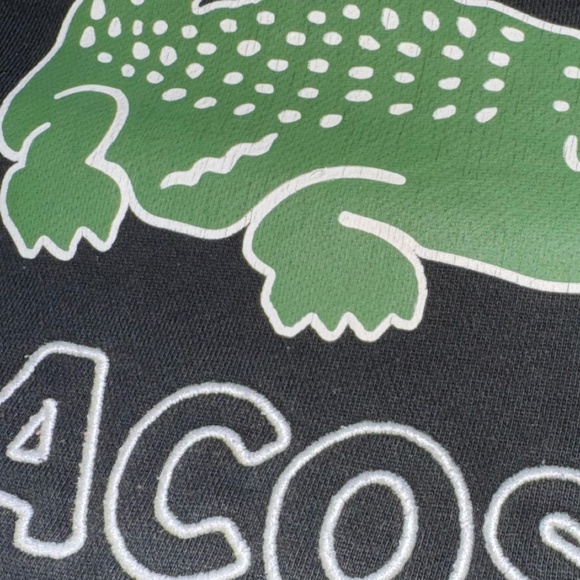 Lacoste Graphic Crocodile Non-Brushed Fleece Sweatshirt Crewneck Black mens L - Picture 6 of 7